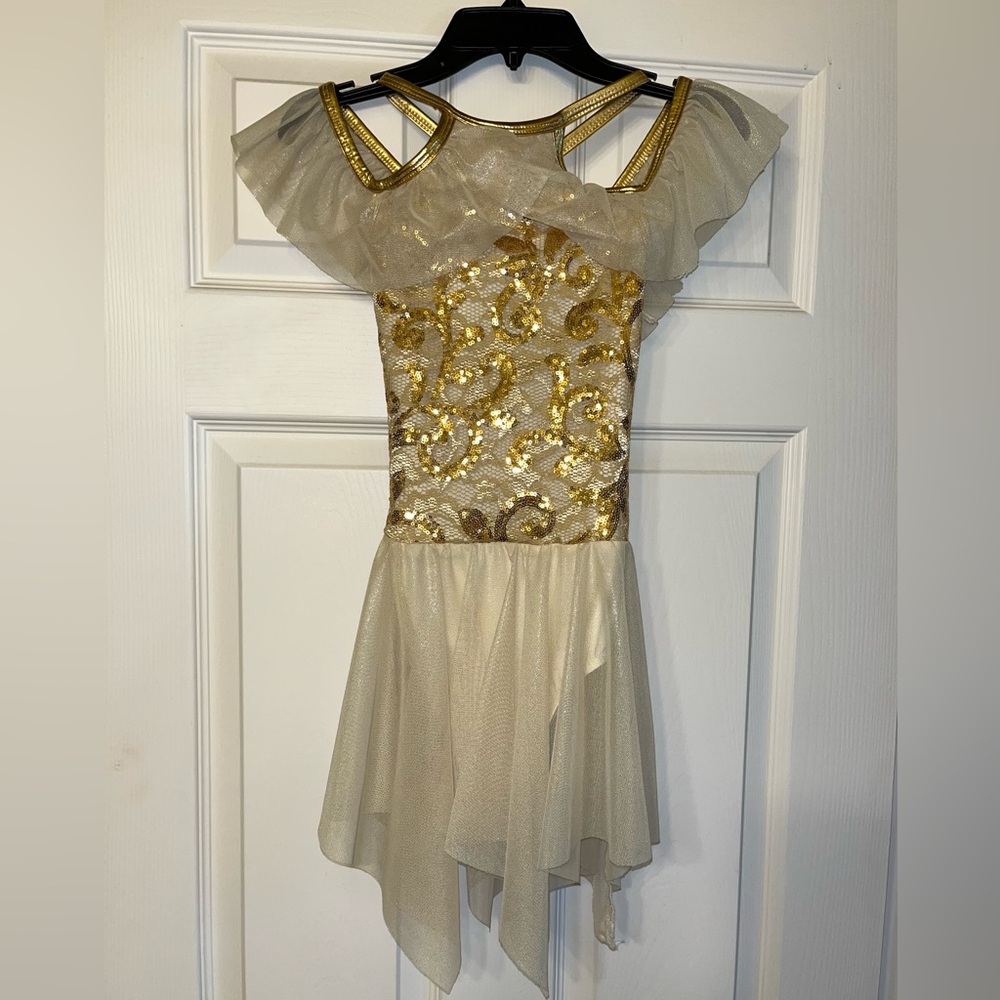 Gold and Cream Kids Dance Costume